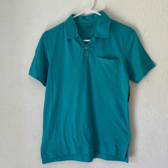 3/$30 Boys Old Navy Teal Color T-Shirt with Collar 100% Cotton Size L NWT - Picture 1 of 3
